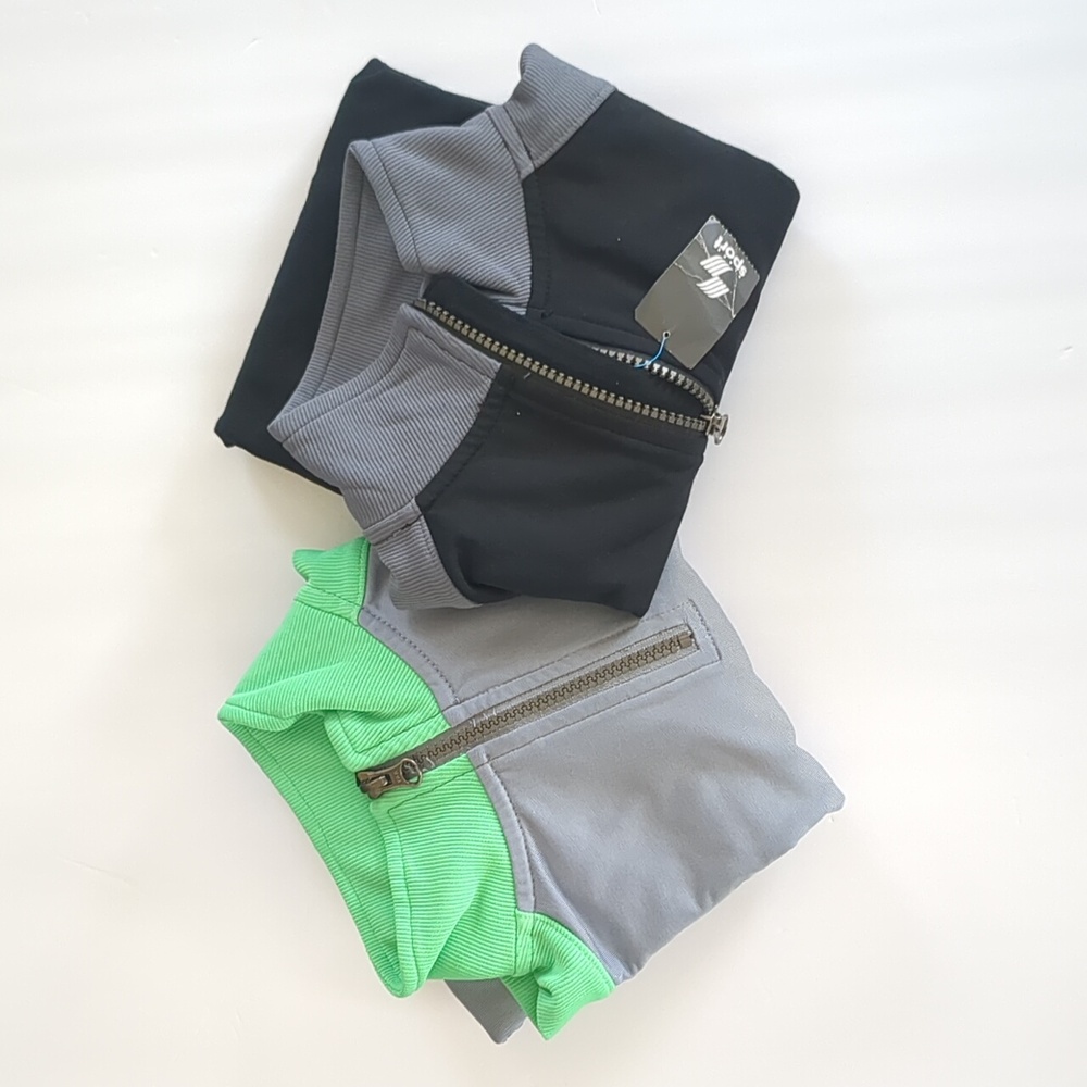 Boys Quarter Zip Long Sleeve Pullover Tops Size Small Black Gray Green